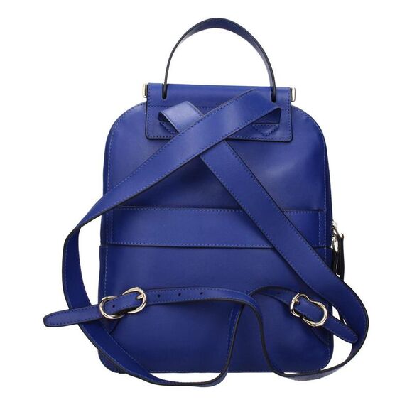 Piquadro Leather Backpack Women Blue Backpacks - Picture 3 of 3